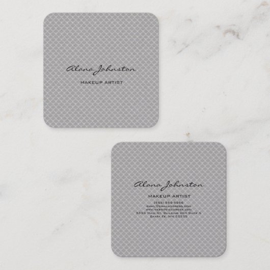 抽象芸術グレイなヘビのメイクアップアーティスト  スクエア名刺 (正面/裏面)