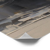 抽象芸術グレエレガントーと金ゴールドバロック馬 ポスター (角)