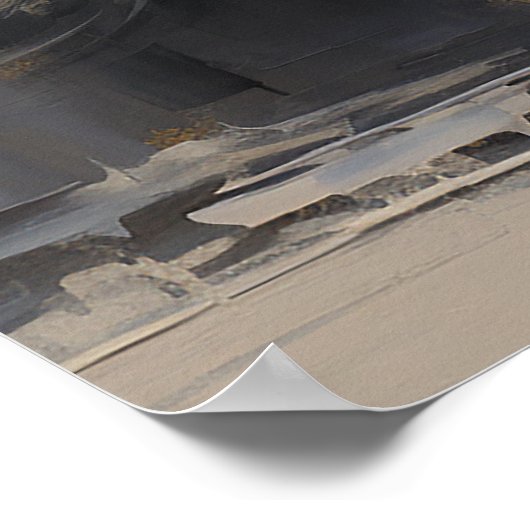 抽象芸術グレエレガントーと金ゴールドバロック馬 ポスター (角)