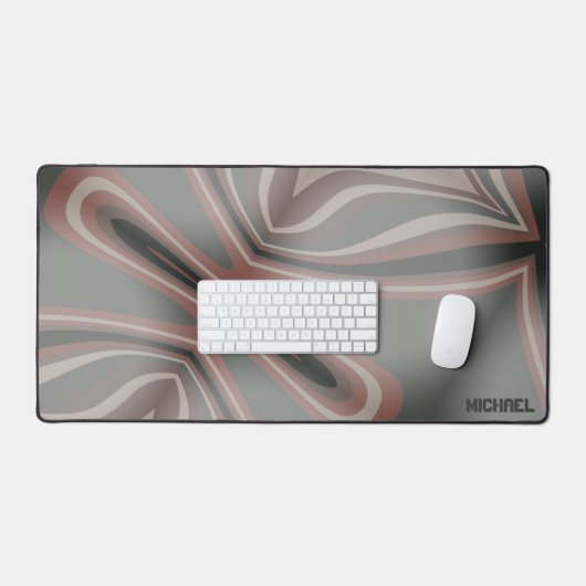 抽象芸術グレーおもしろい男らしカラー名モダン前 デスクマット (キーボード&マウス)