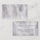 抽象芸術グレーとタンウォータカラー 名刺 (正面/裏面)