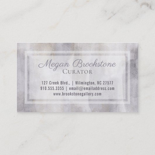 抽象芸術グレーとタンウォータカラー 名刺 (裏面)