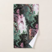 抽象芸術グレーとピンクの大理石の絞り染めパターン バスタオルセット (ハンドタオル)