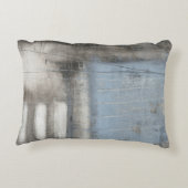 抽象芸術グレーとブルー絵画ズ アクセントクッション (裏面)