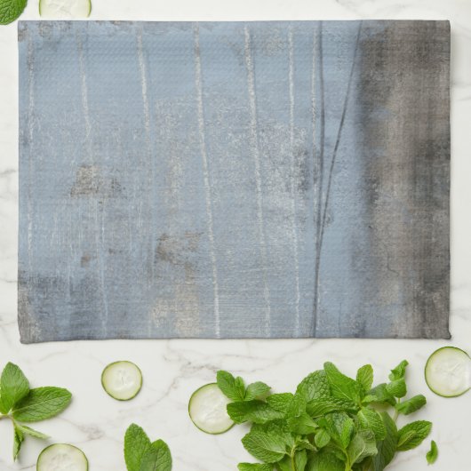 抽象芸術グレーとブルー絵画ズ キッチンタオル (折り畳み)