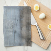 抽象芸術グレーとブルー絵画ズ キッチンタオル (四つ折り)