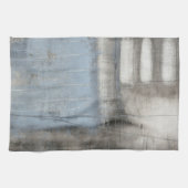 抽象芸術グレーとブルー絵画ズ キッチンタオル (横)