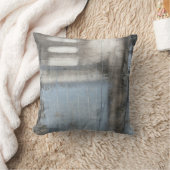 抽象芸術グレーとブルー絵画ズ クッション (ブランケット)