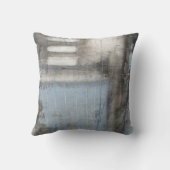 抽象芸術グレーとブルー絵画ズ クッション (裏面)