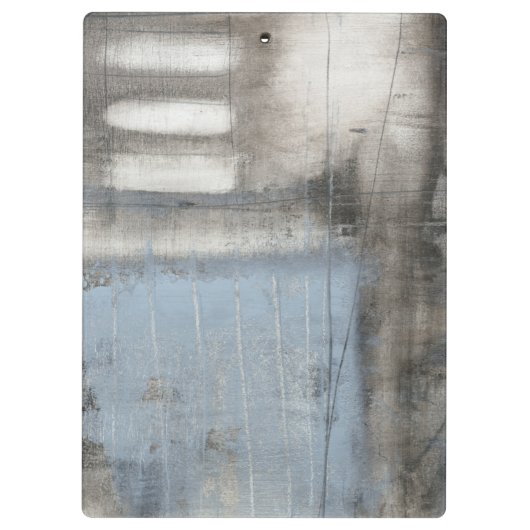 抽象芸術グレーとブルー絵画ズ クリップボード (裏面)