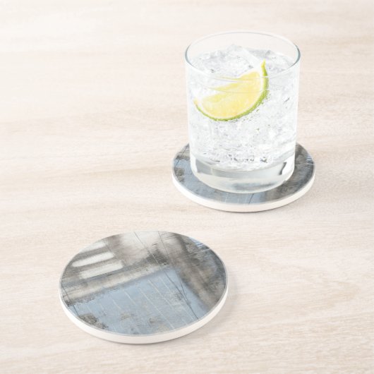 抽象芸術グレーとブルー絵画ズ コースター (側面)