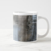 抽象芸術グレーとブルー絵画ズ ジャンボコーヒーマグカップ (右)