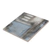 抽象芸術グレーとブルー絵画ズ タイル (側面)