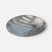 抽象芸術グレーとブルー絵画ズ ペーパープレート (アングル)