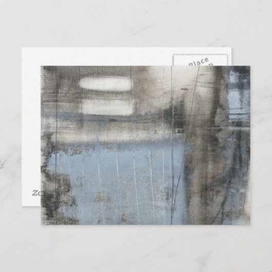 抽象芸術グレーとブルー絵画ズ ポストカード (正面/裏面)