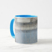 抽象芸術グレーとブルー絵画ズ マグカップ (正面左)