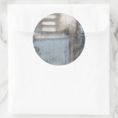 抽象芸術グレーとブルー絵画ズ ラウンドシール (バッグ)