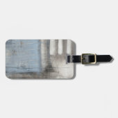 抽象芸術グレーとブルー絵画ズ ラゲッジタグ (正面横)