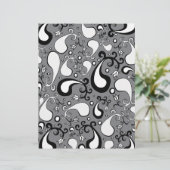 抽象芸術グレーと白のチューリップペイズリーパターン (スタンド正面)