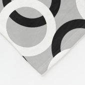 抽象芸術グレーの白黒の円 フリースブランケット (角)