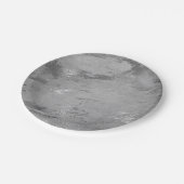 抽象芸術グレーグラファイトシルバーマーブルパーティーVIP ペーパープレート (アングル)