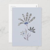 抽象芸術グレースケサイケデリックール花 シーズンポストカード (正面/裏面)