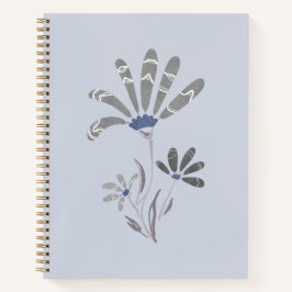 抽象芸術グレースケサイケデリックール花 ノートブック