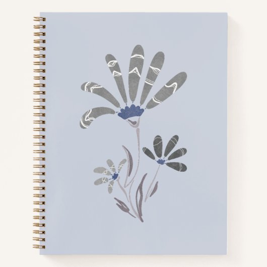 抽象芸術グレースケサイケデリックール花 ノートブック (正面)