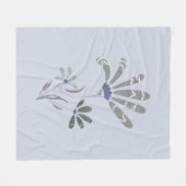 抽象芸術グレースケサイケデリックール花 フリースブランケット (正面(横))