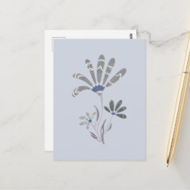 抽象芸術グレースケサイケデリックール花 ポストカード