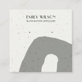 抽象芸術グレーセラミックテクスチャスタッドイヤリングディスプレイ スクエア名刺