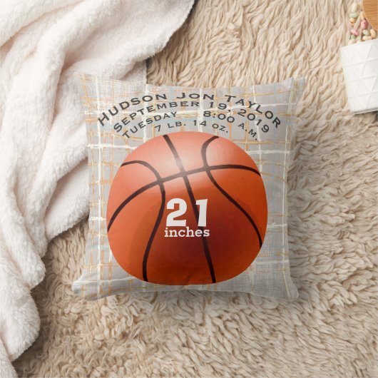 抽象芸術グレーバスケットボールボーイズ誕生記録 クッション (ブランケット)