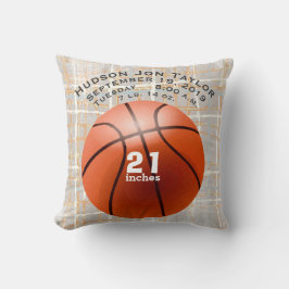抽象芸術グレーバスケットボールボーイズ誕生記録 クッション