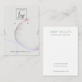 抽象芸術グレーピンクパープルのイヤリングネックレスディスプレイ 名刺 (正面/裏面)