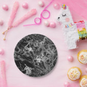 抽象芸術グレーブラックシルバーマーブルグラムビップ ペーパープレート (パーティー)