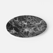 抽象芸術グレーブラックシルバーマーブルグラムビップ ペーパープレート (アングル)