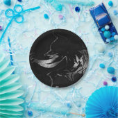 抽象芸術グレーブラックシルバーマーブルパーティーVIP ペーパープレート (パーティー)