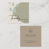 抽象芸術グレーブルークラフトSCANDIありがとうロゴ スクエア名刺 (正面/裏面)