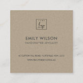 抽象芸術グレーブルークラフトSCANDIありがとうロゴ スクエア名刺 (裏面)