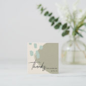 抽象芸術グレーブルークラフトSCANDIありがとうロゴ スクエア名刺 (スタンド正面)