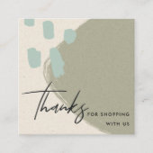 抽象芸術グレーブルークラフトSCANDIありがとうロゴ スクエア名刺 (正面)