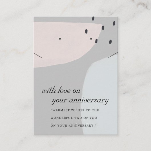 抽象芸術グレーブルー記念ネックレスイヤリング プレイスカード (正面)