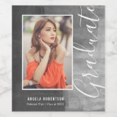 抽象芸術グレー写真卒業 ワインラベル (シングルラベル)