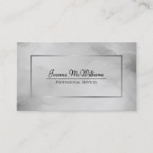 抽象芸術グレー水色とシルバーQRコード 名刺 (正面)