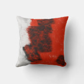 抽象芸術グレー、赤、黒の枕 クッション (裏面)