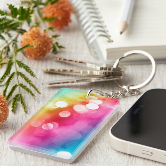 抽象芸術グローアクリルキーチェーン キーホルダー (正面右)