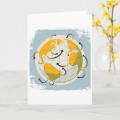 抽象芸術グローブグリーティングカード カード (黄色い花)