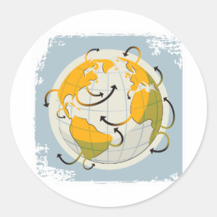 抽象芸術グローブステッカー ラウンドシール