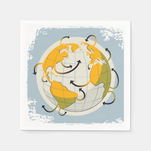 抽象芸術グローブ紙ナプキンス スタンダードカクテルナプキン (正面)