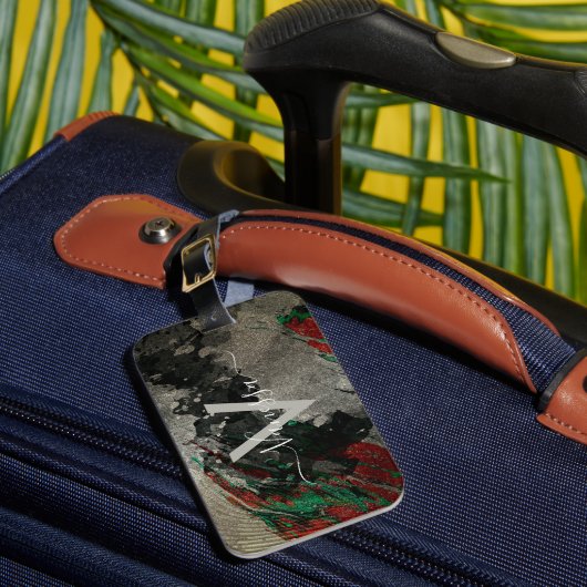 抽象芸術グ芸術的ラムフェイク金ゴールドキラティブルモノグラム ラゲッジタグ (正面インサイチュ1)